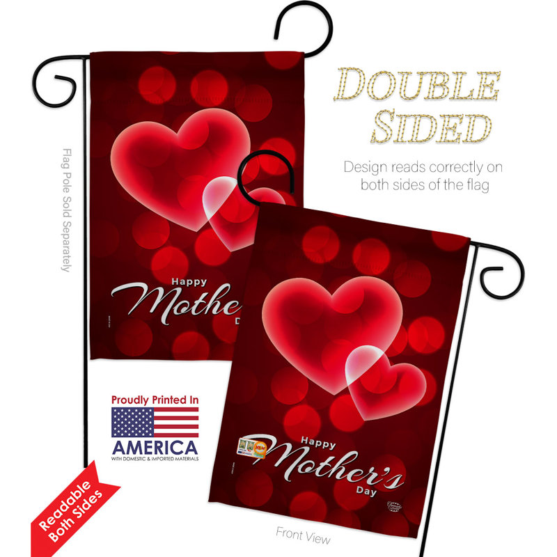 Double Sided 18.5'' H x 13'' W Polyester Mother's Day Flag Set