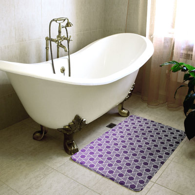 Tapis de bain géométrique anti-dérapant en forme d’hexagones et de triangles Rainbow