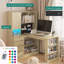 Bureau d'angle en L avec chargeur, lumière DEL et rangement