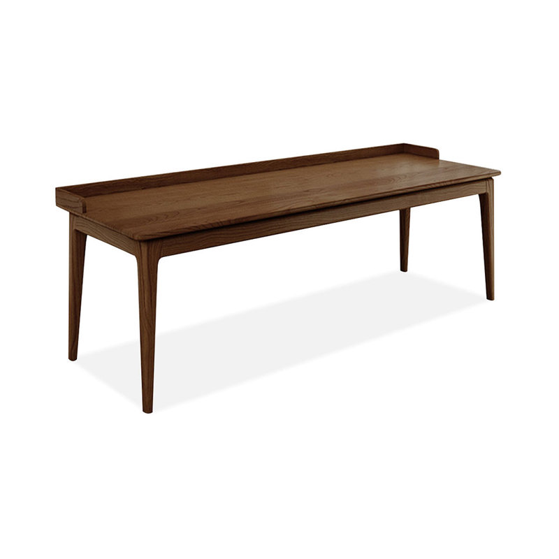 Light-walnut Rectangular Solid Wood desk, 31.5" H x 78.74" W x 23.62" D