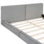 Grand lit plateforme en velours gris - Stable et élégant-1724797324