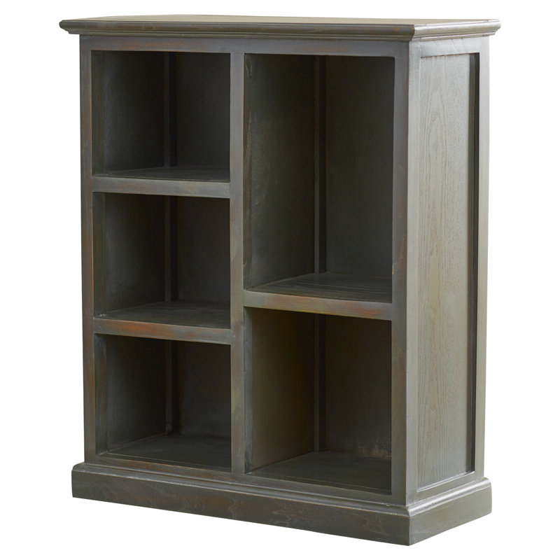 Aoting 30.1" H x 25" W Solid Wood Standard Bookcase, French Gray