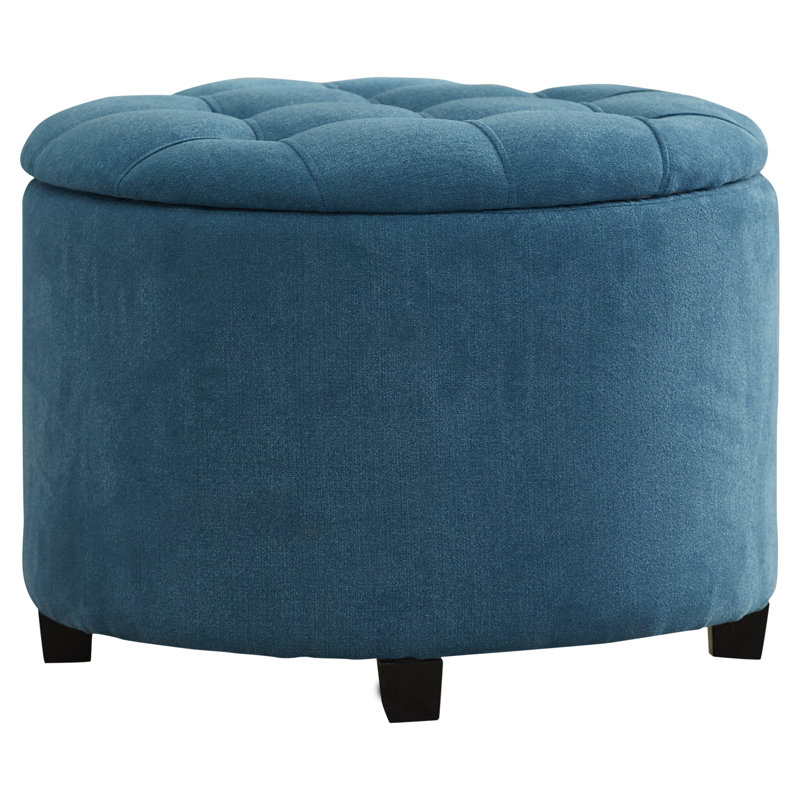 Sumava Upholstered Storage Ottoman, Teal