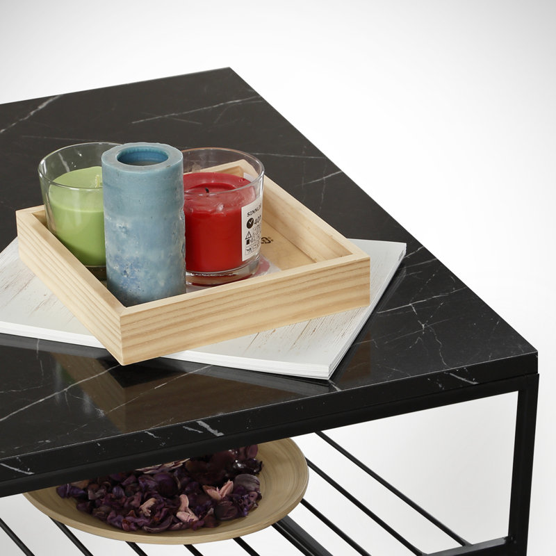 Table basse avec rangement Etna, Marbre noir