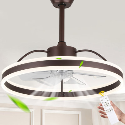 24" Smart Dimmable LED Ceiling Fan with Light, Remote & APP Control, Adjustable Color Temperature, 6-Speed Reversible for Living Room, Bedroom