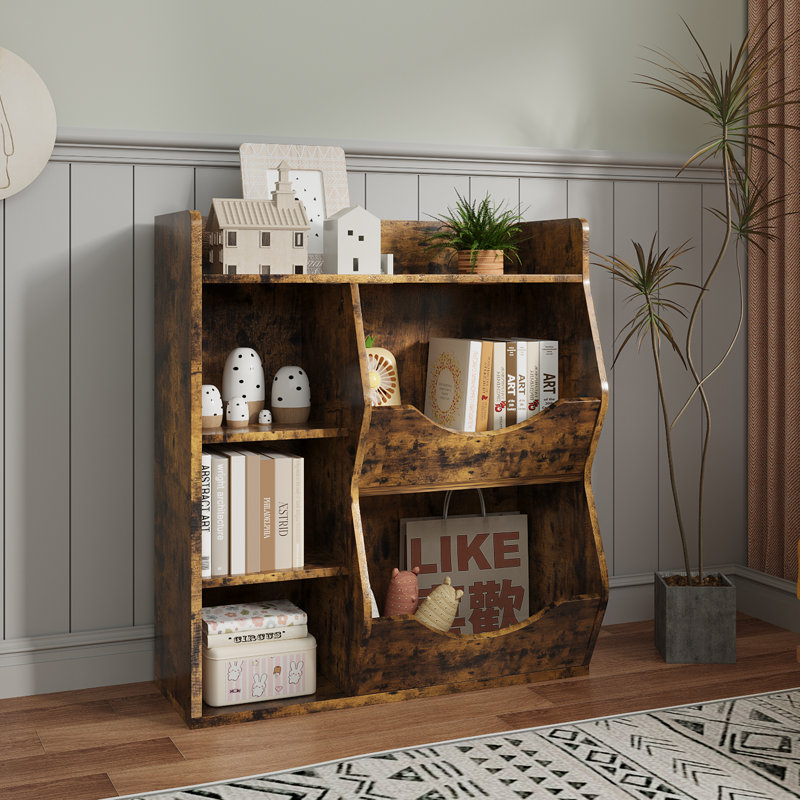 36cm H X 31.9cm W Solid Wood Toy Storage Kids Bookcase, Brown