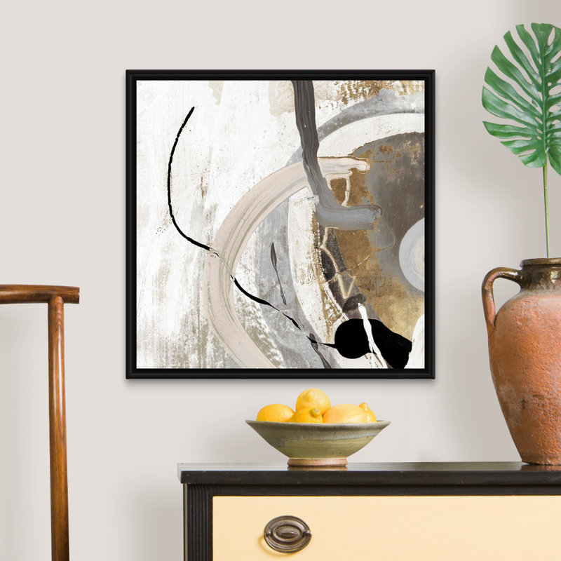 Tangled II, reproduction d'art sur toile, Toile avec cadre flottant, H 25,25 po x l 25,25 po, Noir