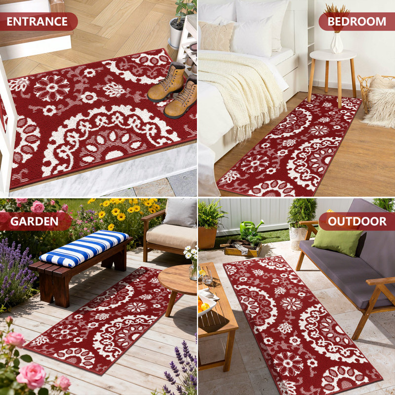 Large Size Scratch-resistant Kitchen Mats (Set of 3), Red