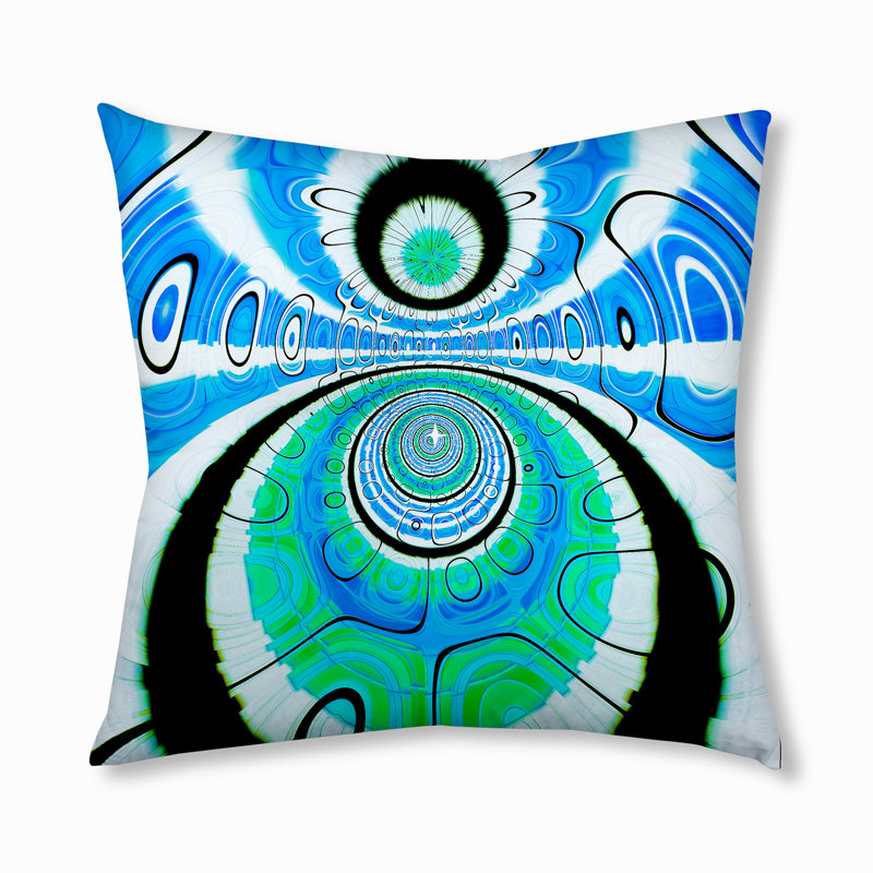 219_Oreiller de sol touffeté Bohemian & Eclectic Sound Waves, 30 po x 30 po