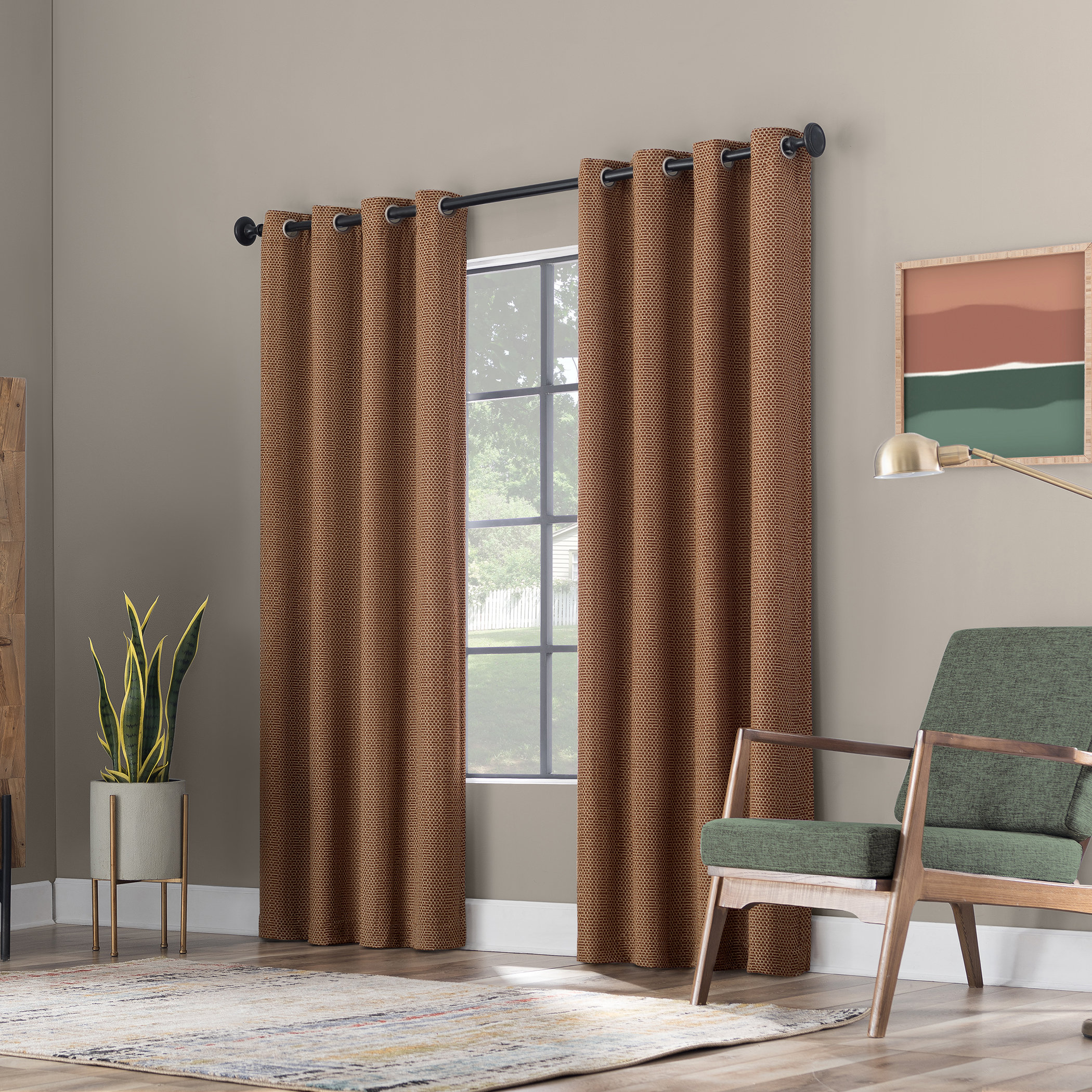 Scott Living Rafaela Woven Pattern Chenille 100% Blackout Grommet