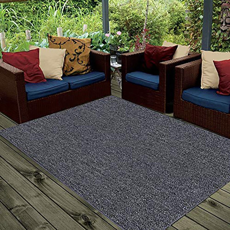 Amorrah Furnish my Place Modern Indoor/Outdoor Commercial Solid Color Rug - Pet and Kids Friendly Rug, Stain Resistant, Floor Carpet for Living Room & Hallway, Wedding - Grey
