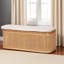 Banc de rangement avec plateau relevable en rotin naturel Brienda, H 17,55 po x l 47,07 po x P 16,35 po