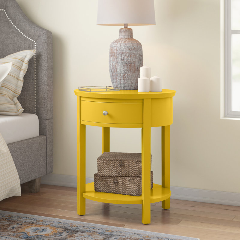 Zaheed End Table with Storage, Yellow