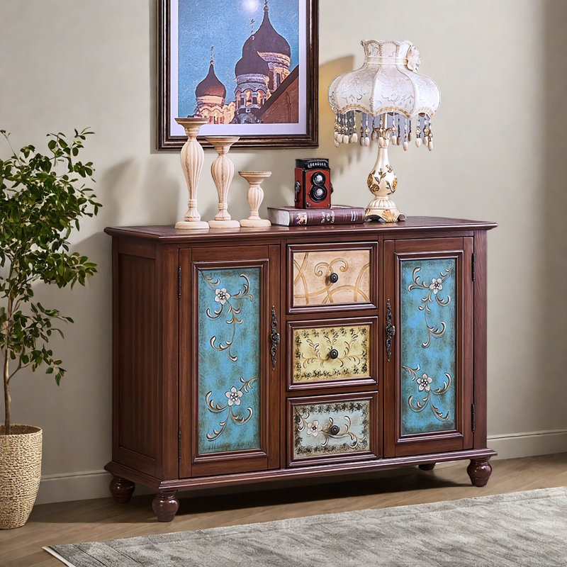 Classic Vintage Painted Solid Wood Sideboard