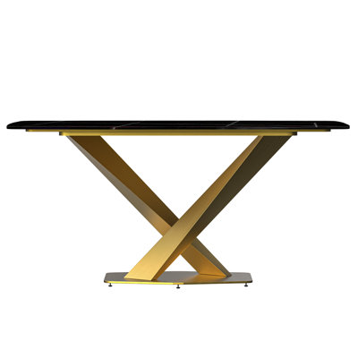Kivah Metal Base Dining Table