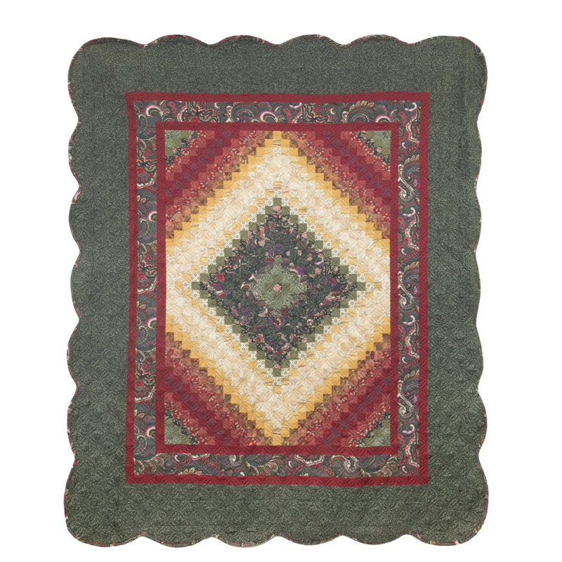 Donna Sharp Spice Postage Stamp Quilted Throw