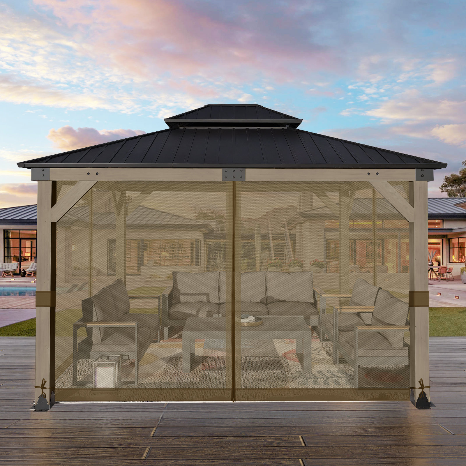 Aoodor Mosquito Netting Screen for Gazebo & Reviews | Wayfair