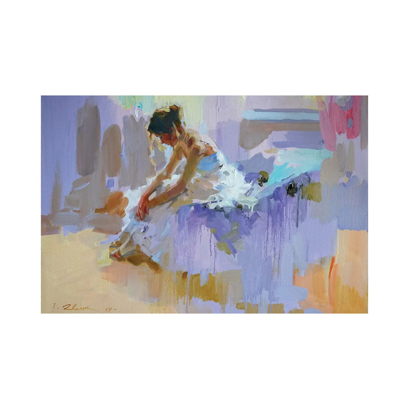 Reproduction de peinture sur toile mauve par Ihoror, H 12 po x l 18 po x 1,5 po