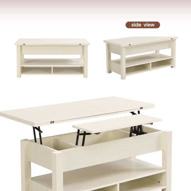 Table basse Chiyoe, Ivoire rustique
