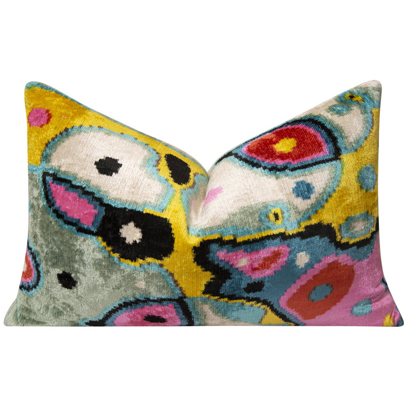 Coussin décoratif en velours de soie Bold Abstract