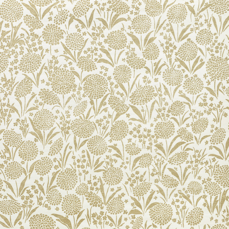 Chrysanthemum Sisal Wallpaper, Gold