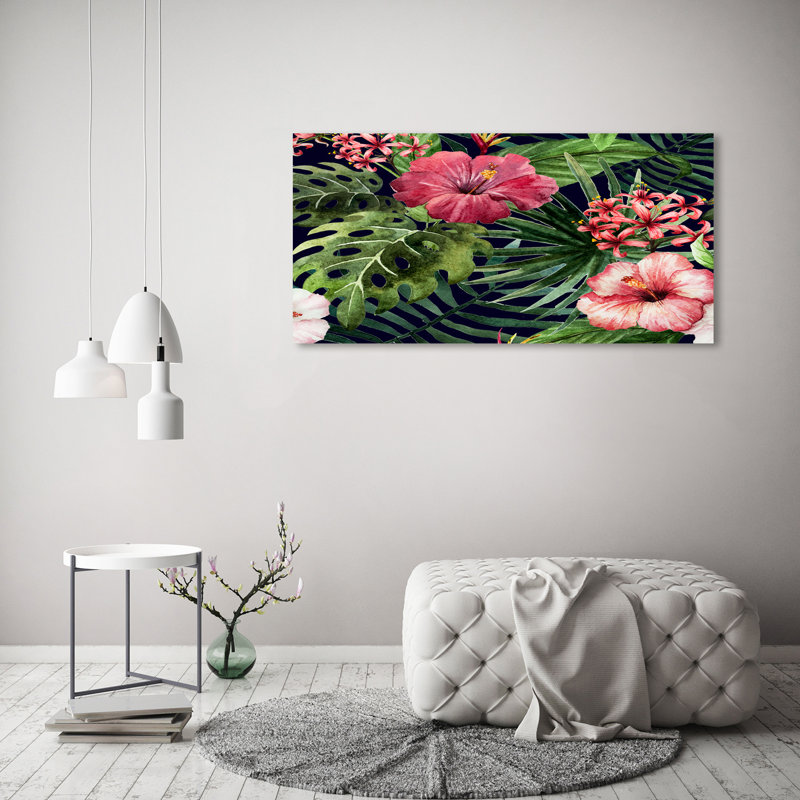 Tropical Flowers - Wrapped Canvas Print