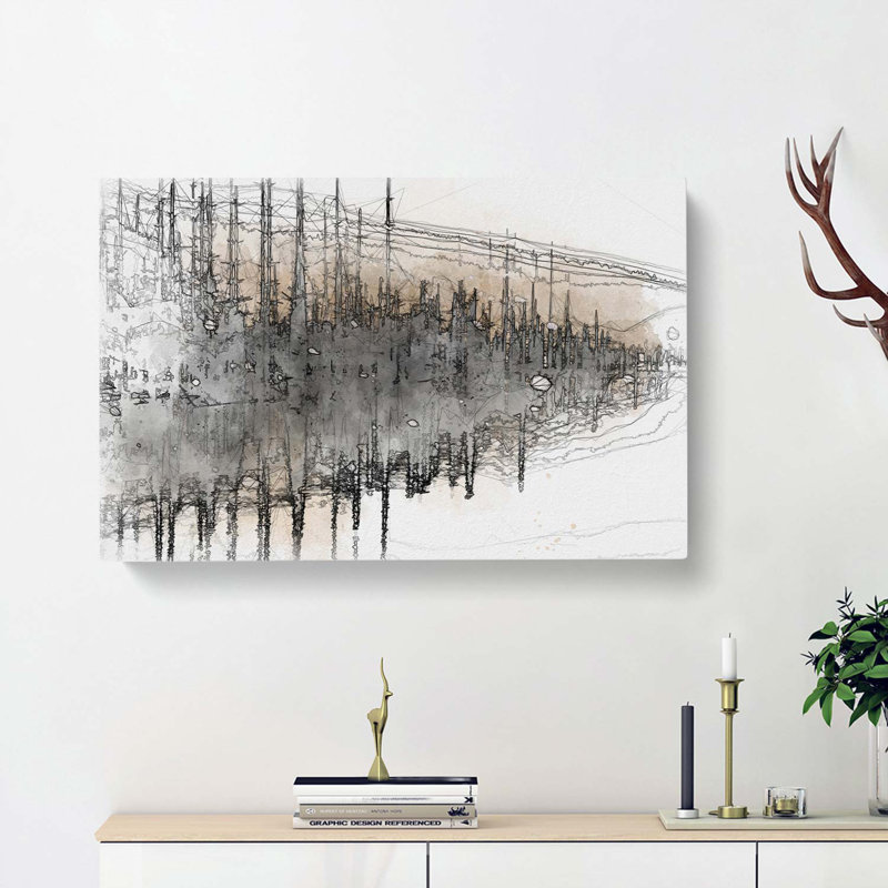 Winter In Cuejdel Lake In Romania In Abstract - Wrapped Canvas Painting, 40cm H x 60cm W x 3cm D