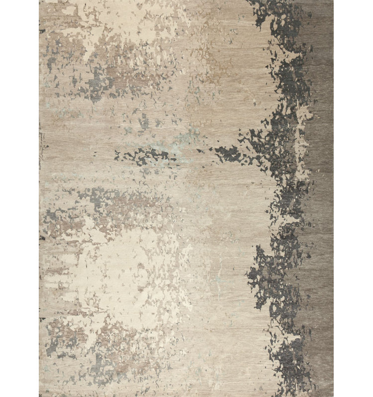 Patina Abstract Area Rug in Silver/Ice Blue/Charcoal/Taupe, Rectangle 12' x 18'