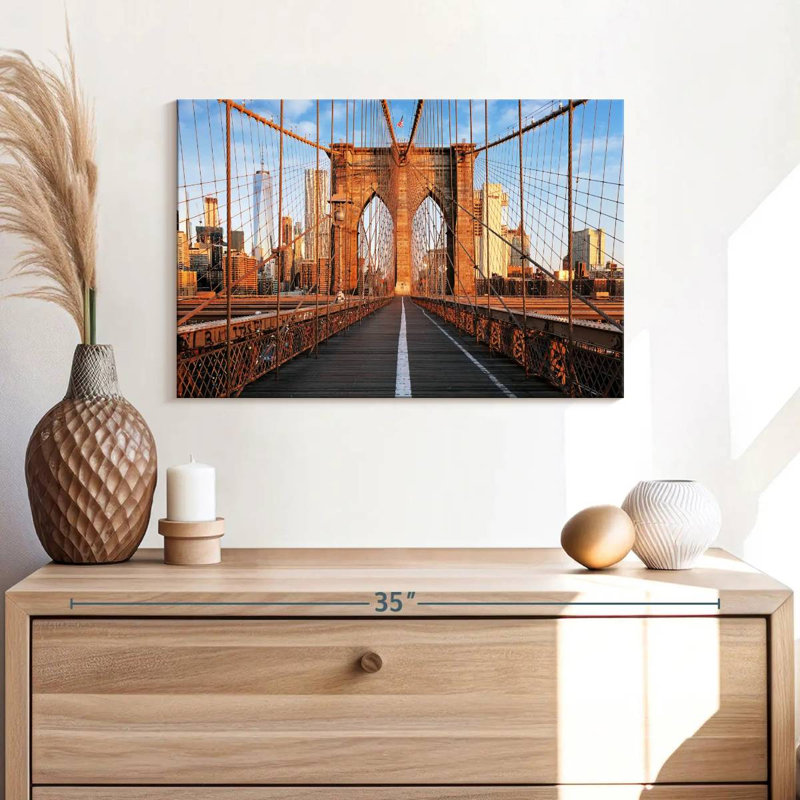 Brooklyn Bridge At Daybreak, 16" H x 24" W