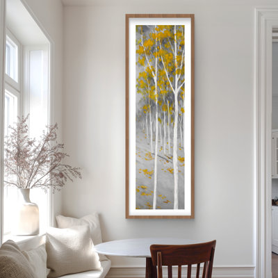 Birch Forest - Landscapes Gray Framed Matted Print for Decor