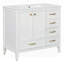 Meuble-lavabo de salle de bain avec lavabo, porte à fermeture douce, 4 tiroirs, structure en bois massif, finition blanche pour les salles de bain modernes et élégantes-2071249586