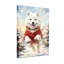 Animals Christmas Dog In Sweater Jumping Snow