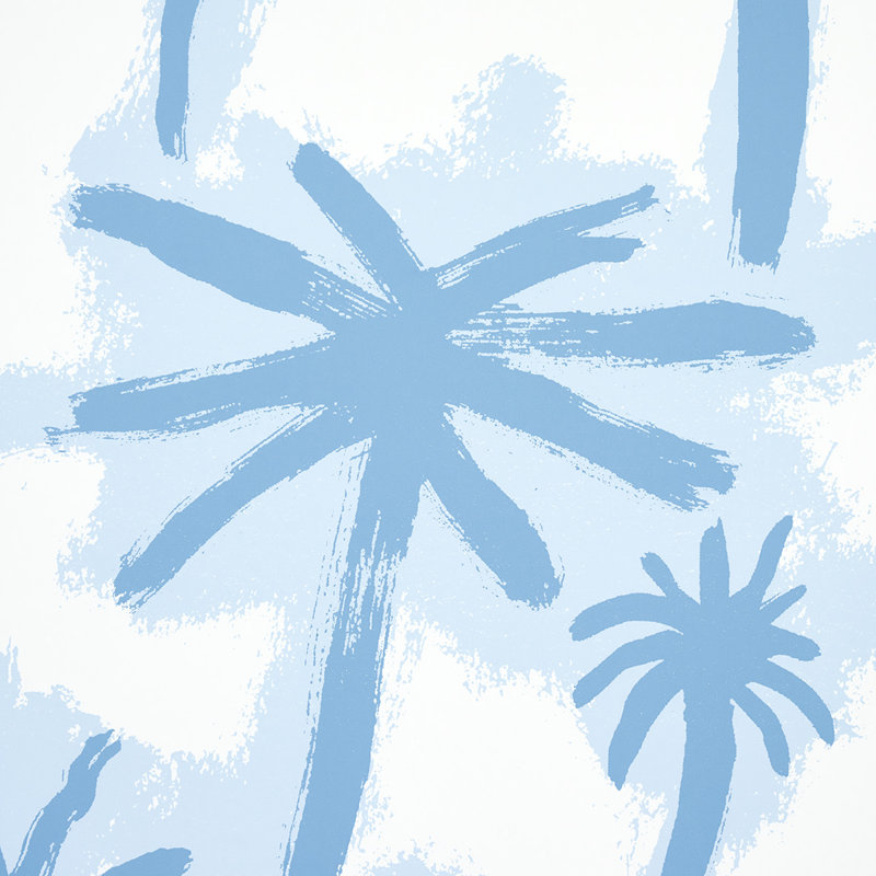 Papier peint Schumacher x Abel Macias Palmitas, Bleu sarcelle