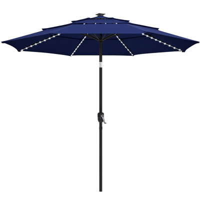 Parasol d'extérieur 10 pi avec parasol à DEL changeant de couleur