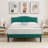 Auxter Upholstered Platform Bed Frame with Adjustable Nailhead Headboard, Velvet Fabric Mattress Foundation with Strong Wooden Slats Support, No Box Spring Needed, Heavy Duty, Easy Assembly-253164126-249466519