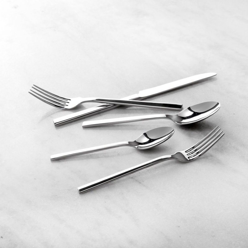 Fortessa Viggo 18/0 Stainless Steel 20 Piece Flatware Set (Service for 4), Polished Silver