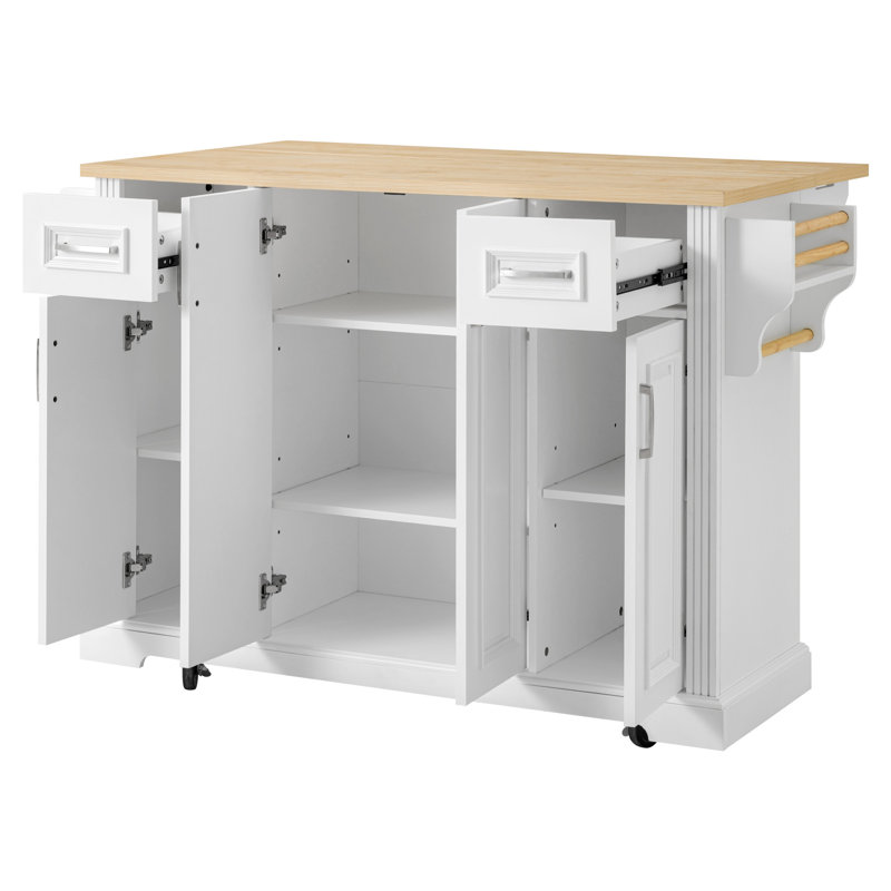 54.1 " W Kitchen Cart, White