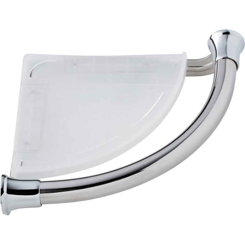Barre d'appui de baignoire avec tablette d'angle, Chrome