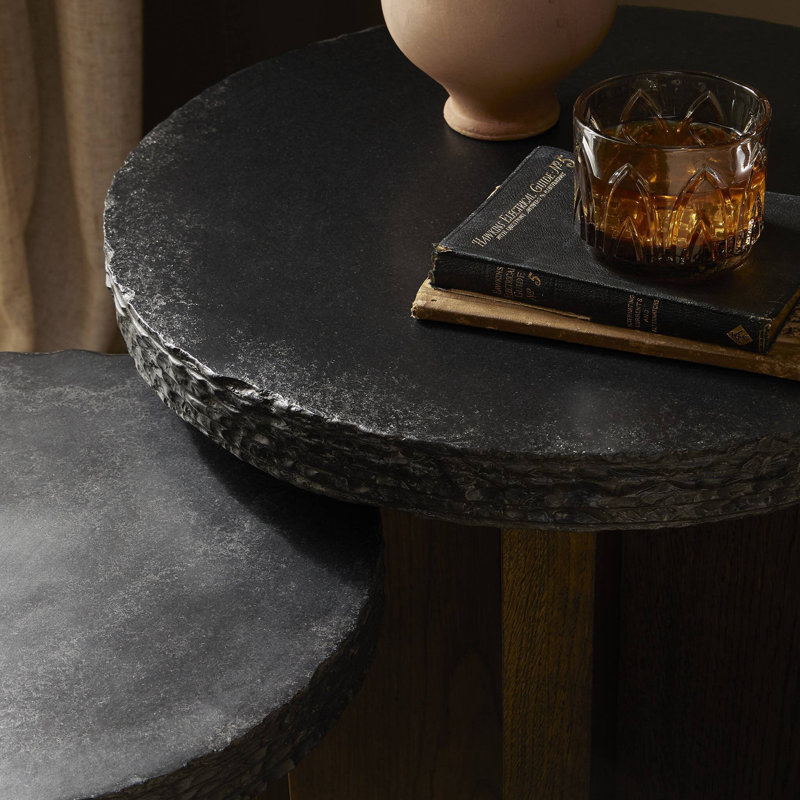 Mezes Nesting End Table-Natural Basalt