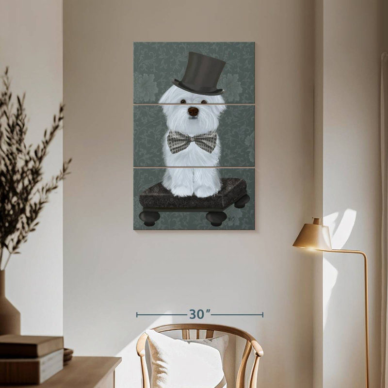 Maltais Brampt avec chapeau haut de forme, H 57 po x l 36 po