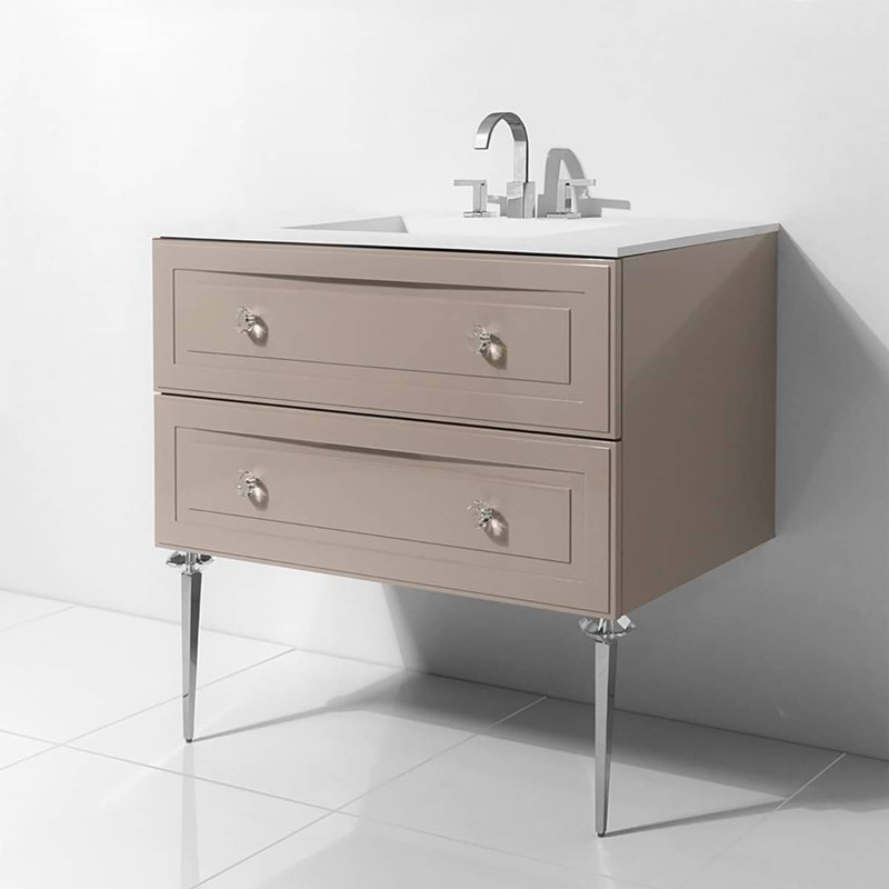 Alma 30.25" Wall Mounted Single Bathroom Vanity with Top, Crema Beige