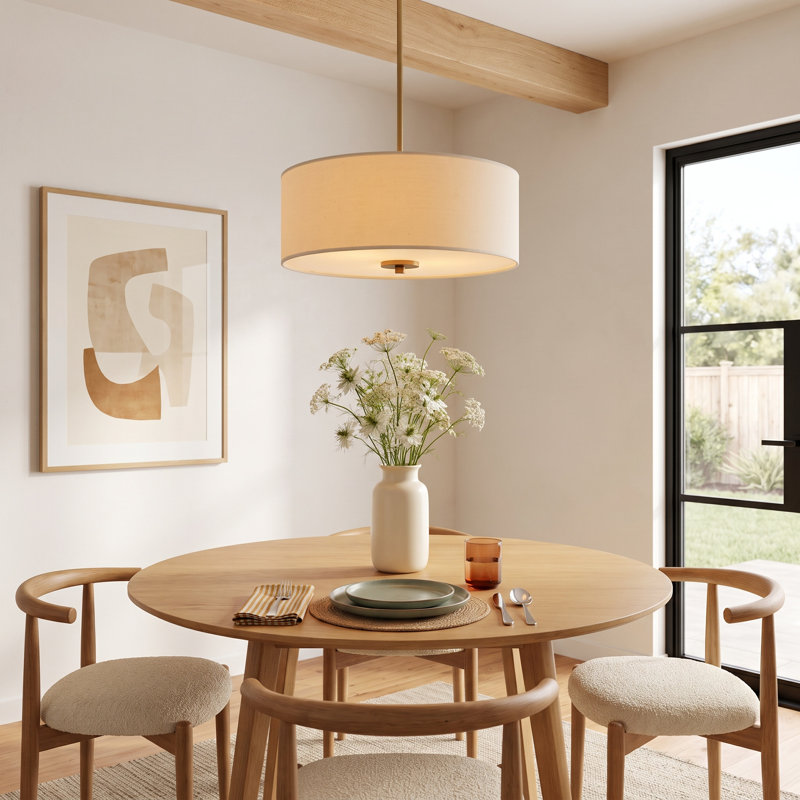 Juna 3 - Light Brass Drum Pendant