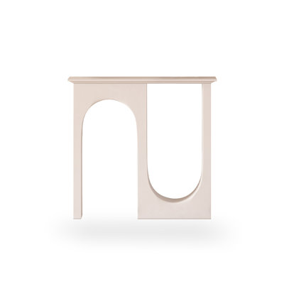 White Solid Wood Rectangular Shape Console Table
