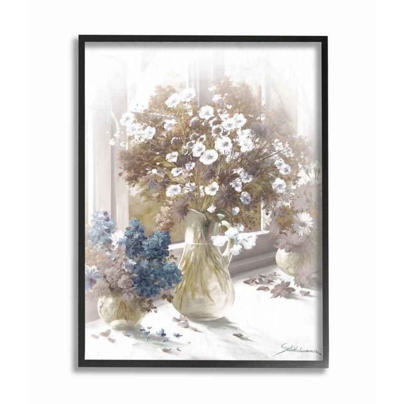 «Flower Vase Vintage Sepia» par Heinz Schollehammer, impression d'art graphique, H 20 po x l 16 po x P 1,5 po
