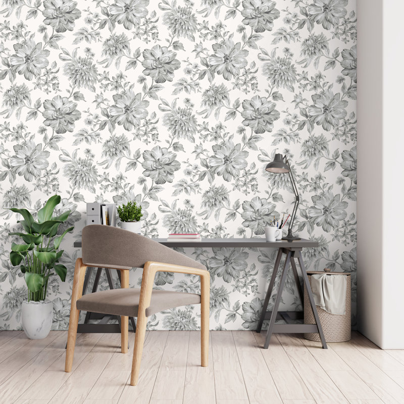 Arcilia 10.5m x 52cm Wallpaper Roll, Grey
