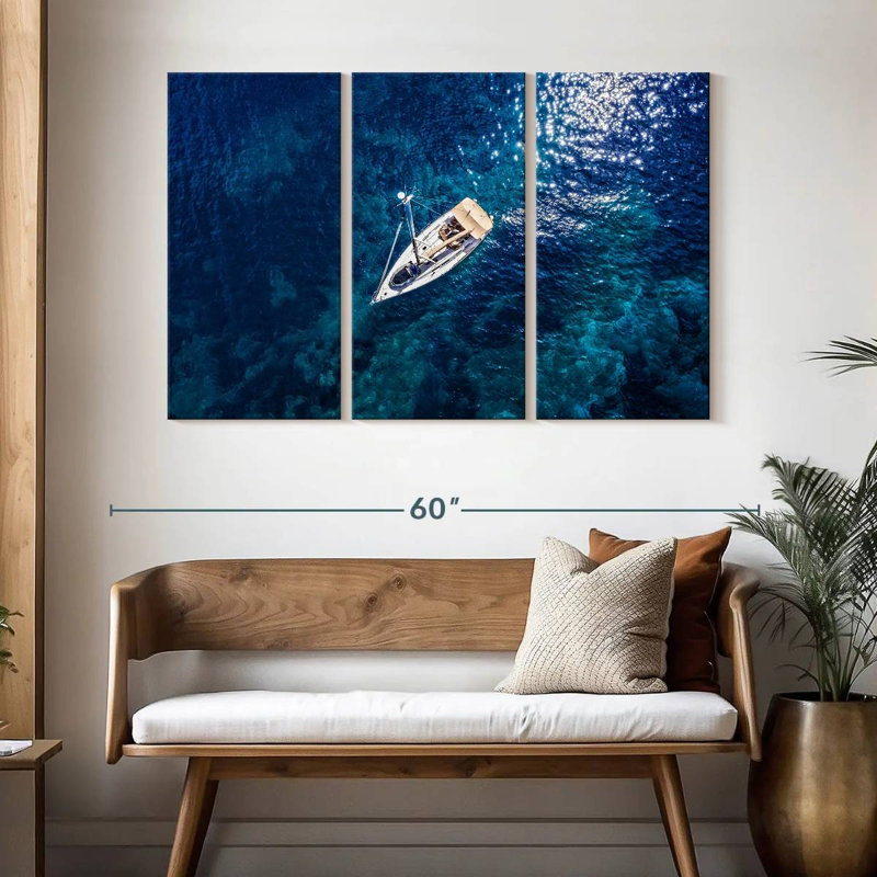 Mehar Anchored Sailboat, 32" H x 50" W