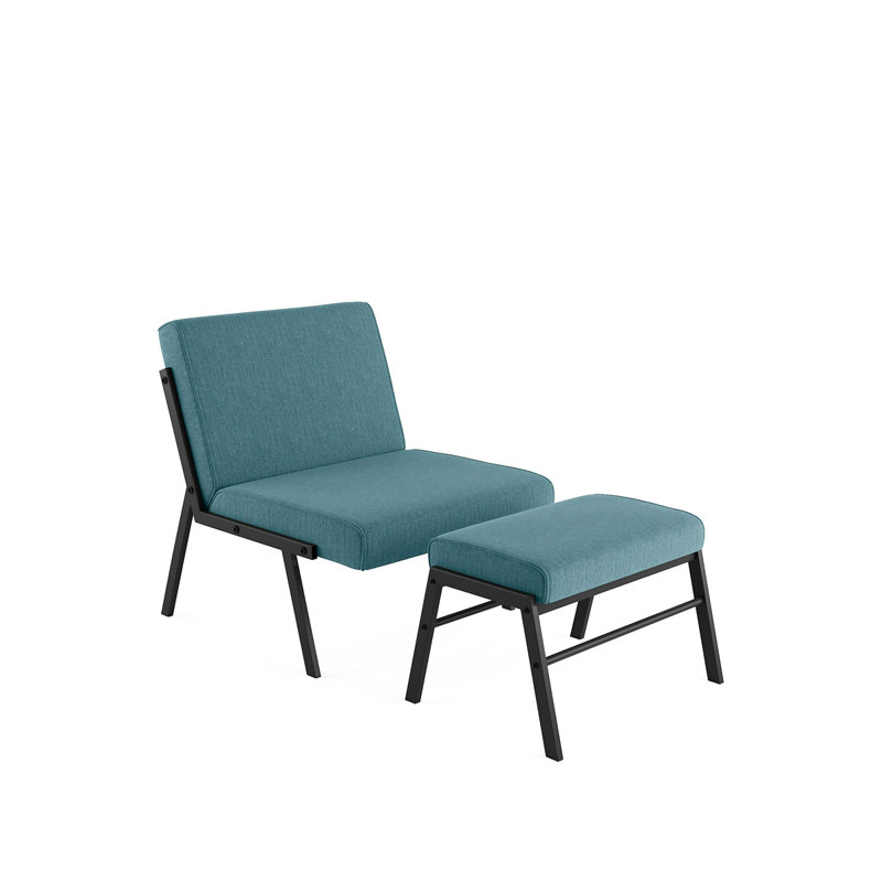 Méridienne avec repose-pieds l 24 po Evangline, Vert