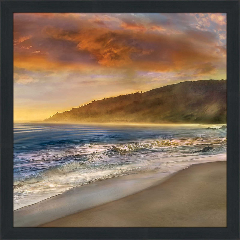 «Malibu Sun», reproduction de peinture acrylique encadrée, H 37,5 po x l 37,5 po x P 1 po