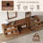 71" Mid-Century Modern TV Stand, Walnut Veneer MDF Media Console with Ample Storage