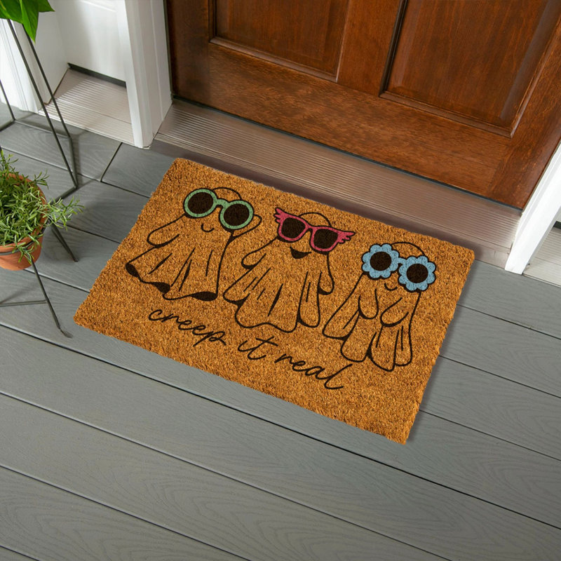 Tapis en fibre de coco Summerween Creep it Real, 28 po x 16 po